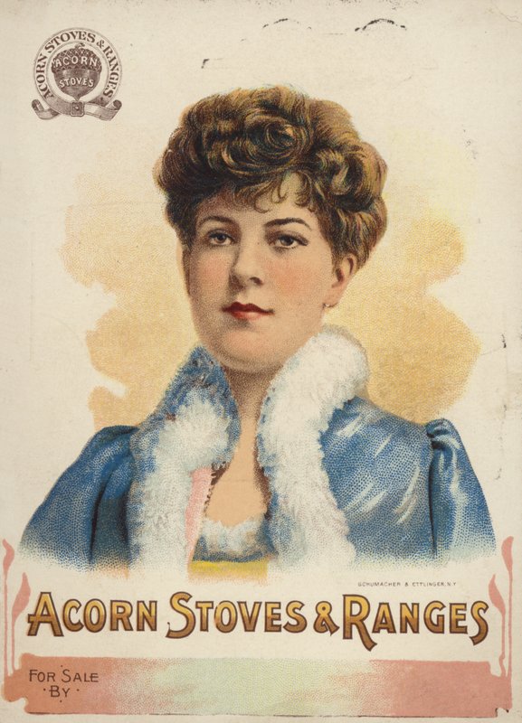 Dame en manteau bleu - American School