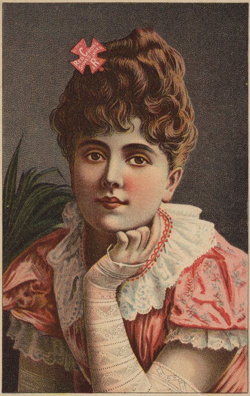 Dame en robe rose - American School