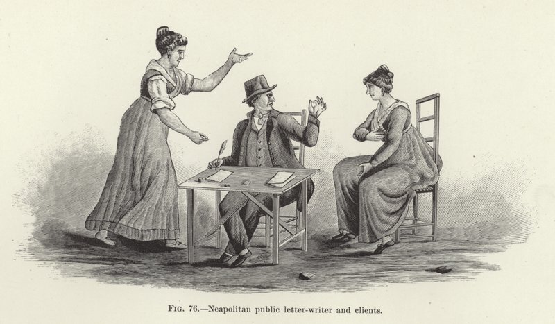 Écrivain public napolitain et clients - American School