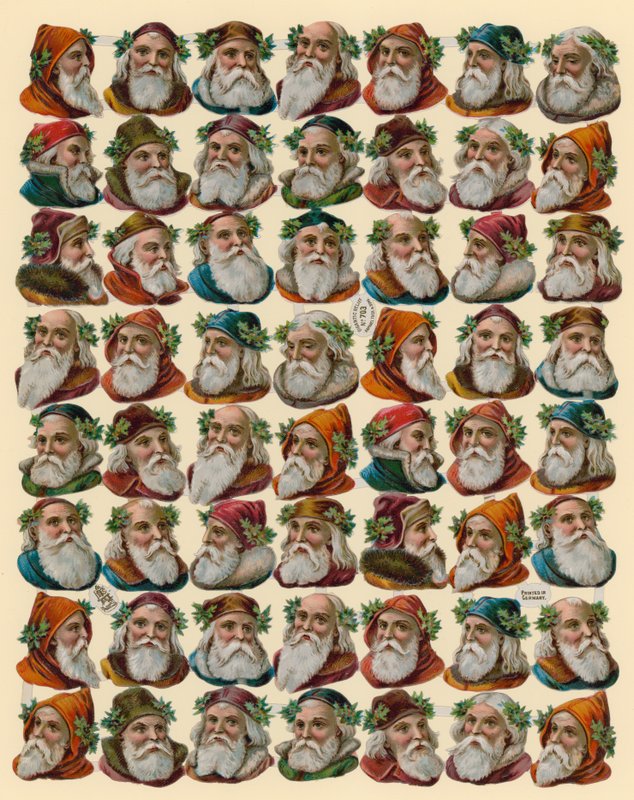 Père Noël, feuille de têtes - American School