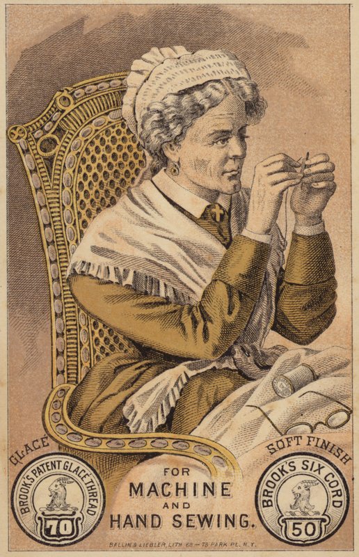 Femme enfilant une aiguille - American School