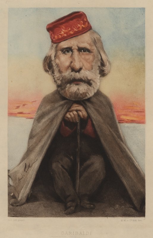Giuseppe Garibaldi, soldat, homme politique et nationaliste italien - Andre Gill