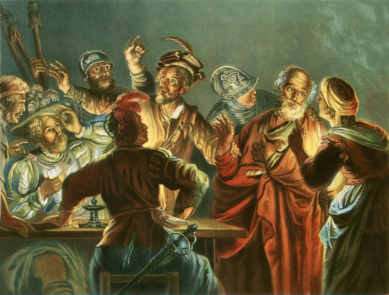 Pierre reniant le Christ - Andreas Cellarius