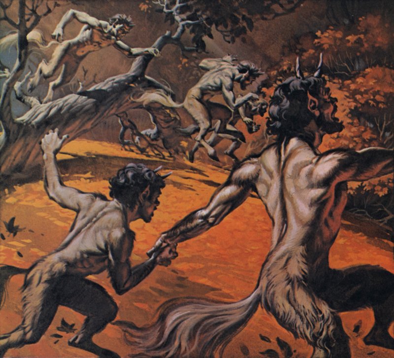 Satyres (lithographie couleur) - Angus McBride