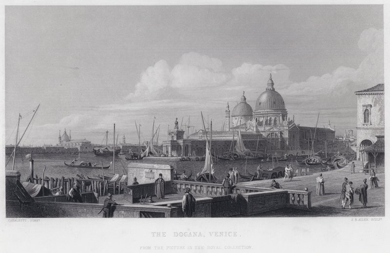 La Dogana, Venise (gravure) - Antonio (after) Canaletto