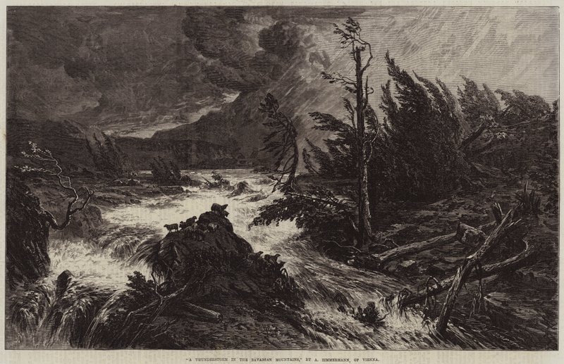 Un orage dans les montagnes bavaroises - Albert August Zimmermann