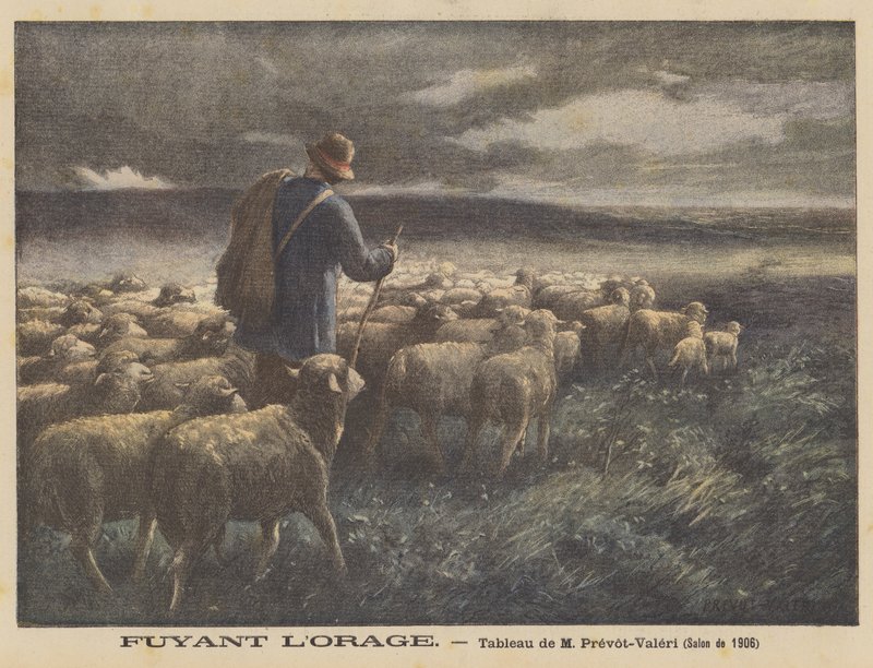 Fuyant la tempête - Auguste Prévot Valeri