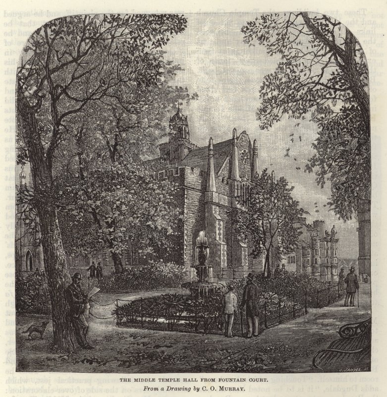 Middle Temple Hall depuis Fountain Court - C.O. Murray