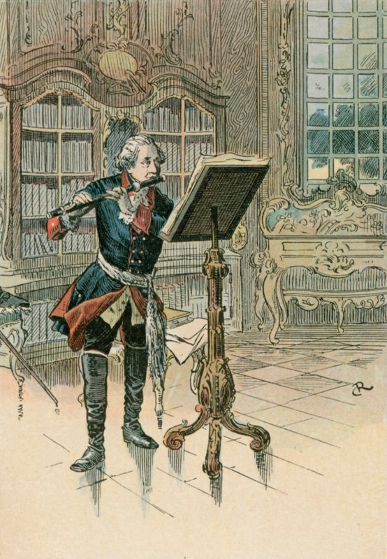 Frédéric le Grand (1712-1786) jouant de la flûte - Carl Rohling