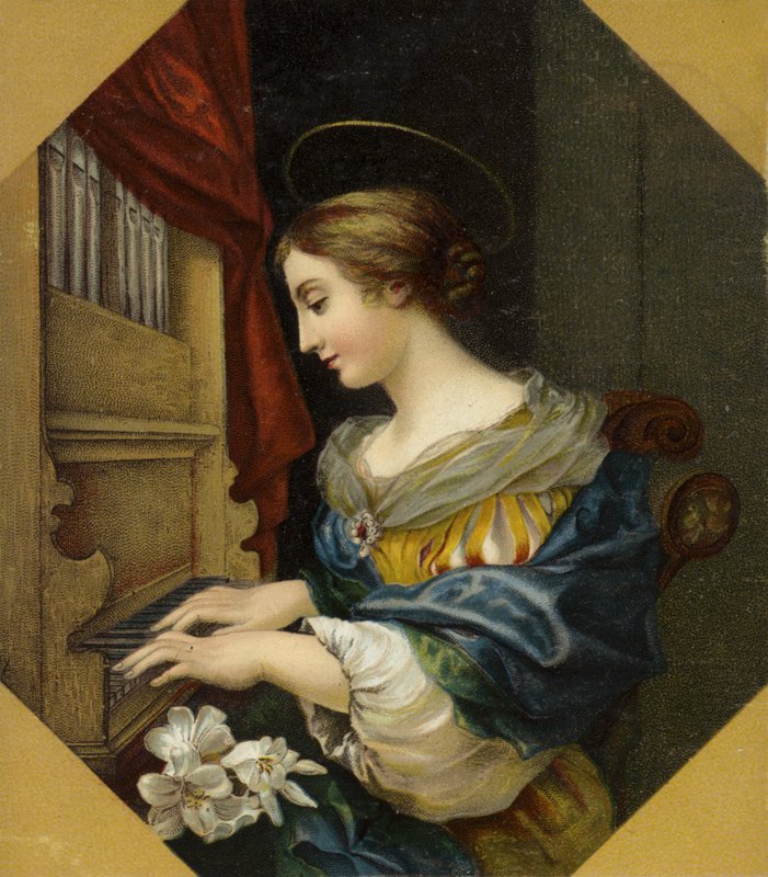Sainte Cécile jouant de l