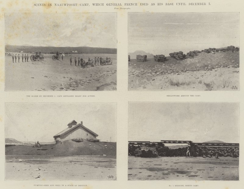 Scènes dans le camp de Naauwpoort, que le général French a utilisé comme base jusqu