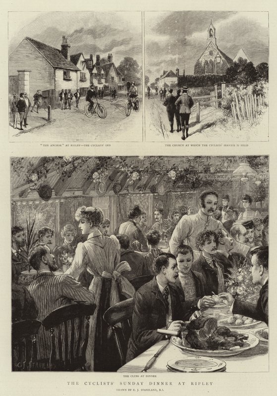 Le dîner dominical des cyclistes à Ripley - Charles J. Staniland