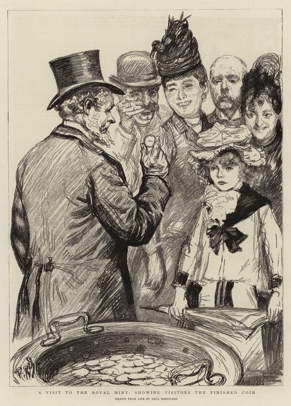 Une visite à la Monnaie royale, montrant aux visiteurs la pièce finie - Charles Paul Renouard