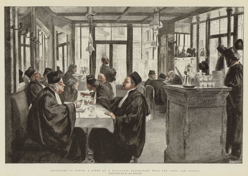 Avocats au déjeuner, une scène dans un restaurant favori près des tribunaux de Paris - Charles Paul Renouard