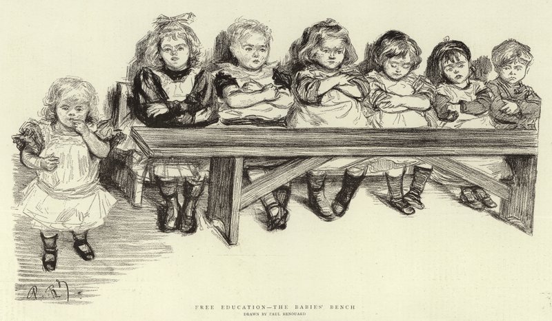 Éducation gratuite, le banc des bébés - Charles Paul Renouard