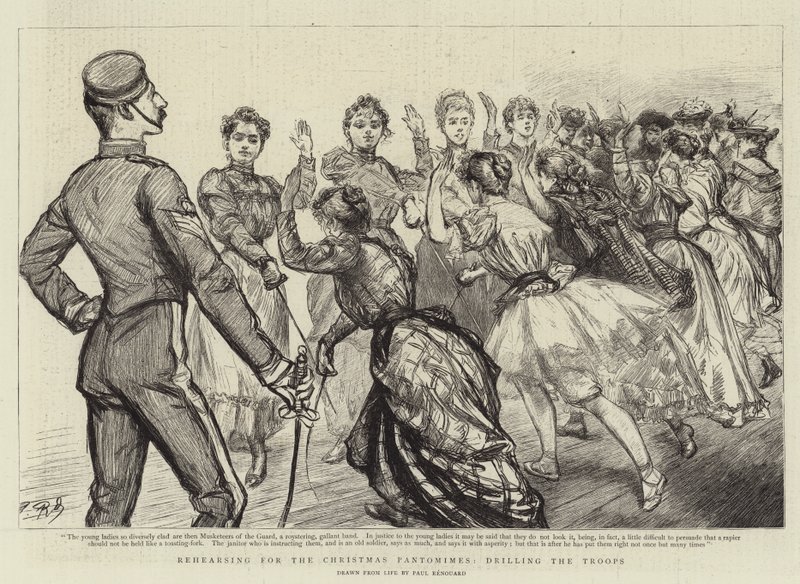 Répétition pour les pantomimes de Noël, Entraînement des troupes - Charles Paul Renouard