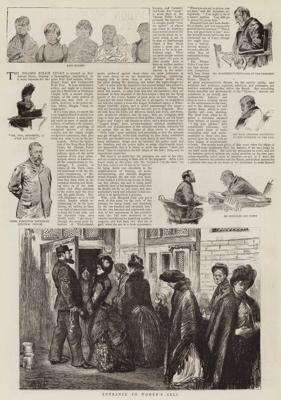 Croquis aux tribunaux de police de Londres - Charles Paul Renouard