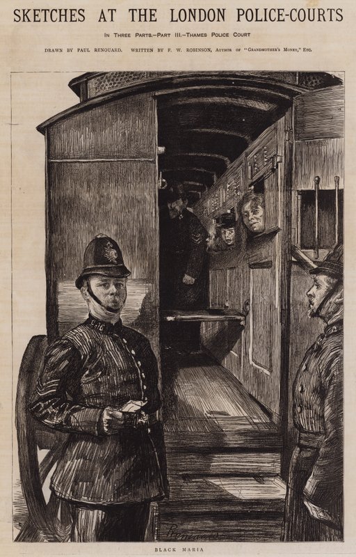 Croquis aux tribunaux de police de Londres - Charles Paul Renouard