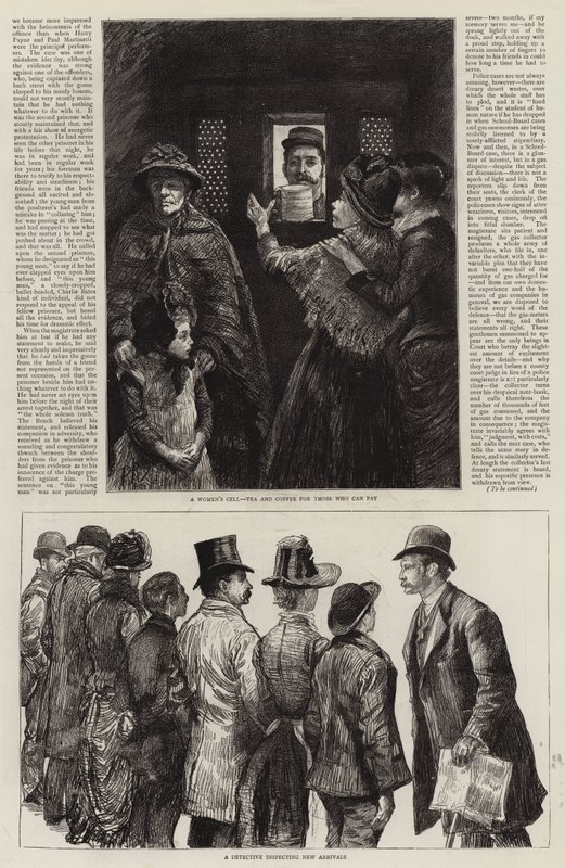 Croquis aux tribunaux de police de Londres - Charles Paul Renouard