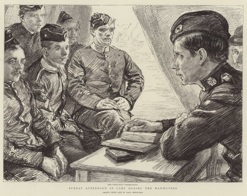 Dimanche Après-midi en Camp pendant les Manœuvres - Charles Paul Renouard