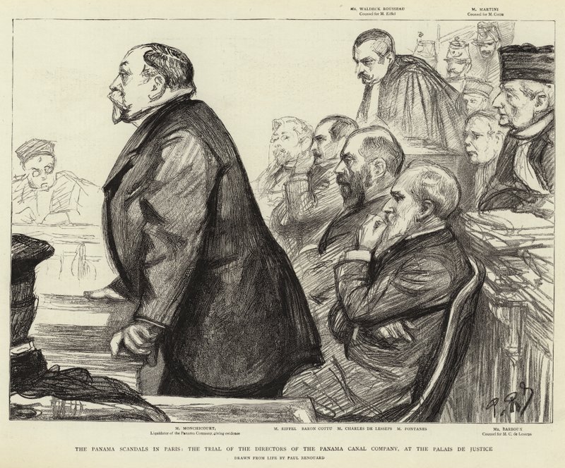 Les scandales de Panama à Paris, le procès des directeurs de la Compagnie du Canal de Panama, au Palais de Justice - Charles Paul Renouard