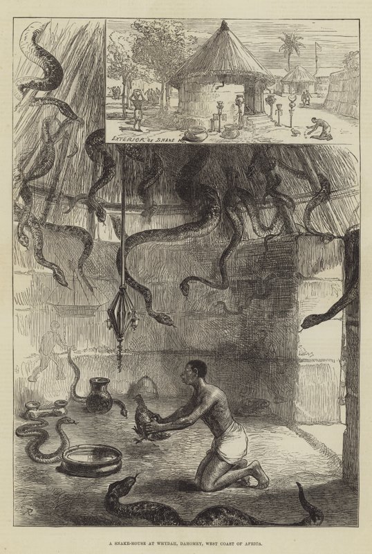 Une Maison des Serpents à Whydah, Dahomey, Côte Ouest de l