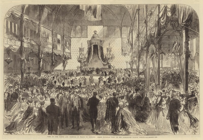 Visite du prince et de la princesse de Galles en Irlande, bal national au palais d