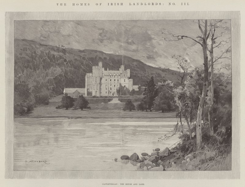 Castlewellan, la maison et le lac - Charles Auguste Loye