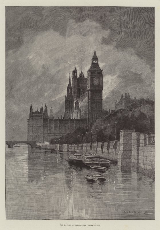 Les Chambres du Parlement, Westminster - Charles Auguste Loye