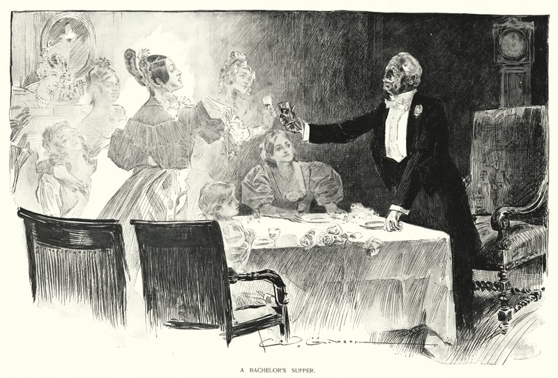 Souper de célibataire - Charles Dana Gibson