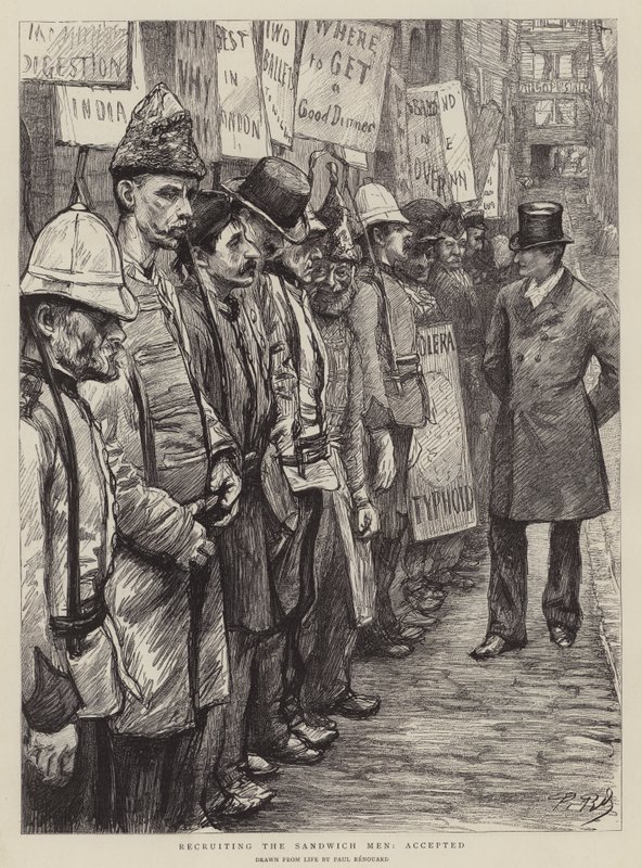Recrutement des hommes-sandwichs, accepté - Charles Paul Renouard