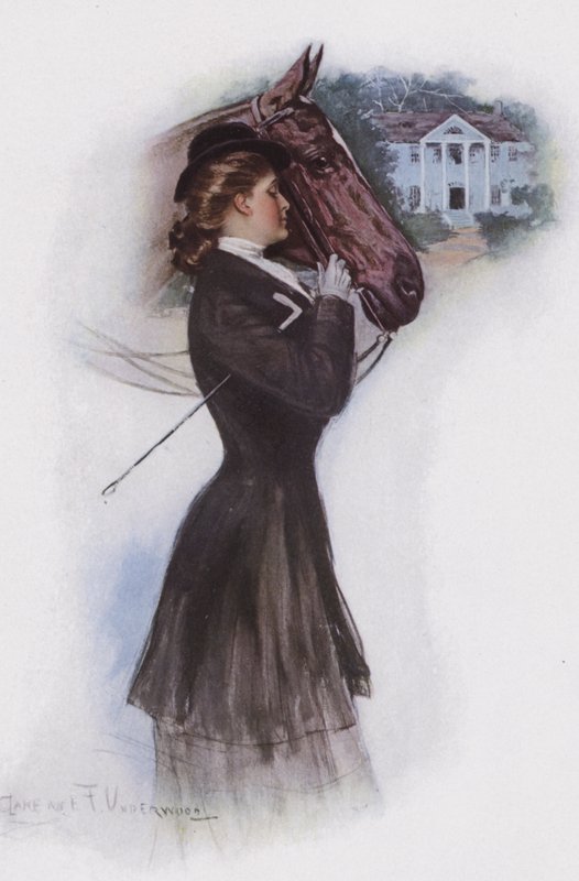 Femme avec un cheval - Clarence F. Underwood