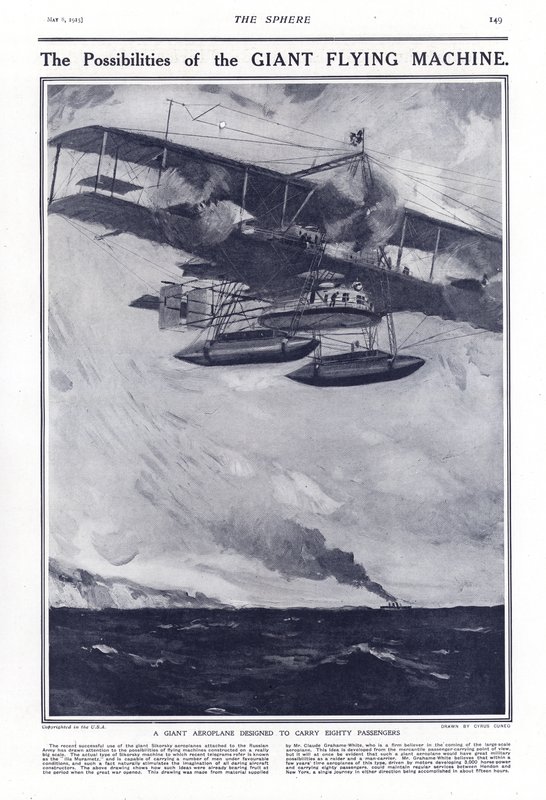 Un avion géant conçu pour transporter quatre-vingts passagers, 1914 - Cyrus Cuneo