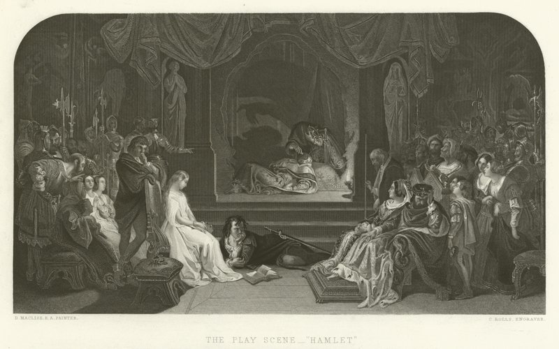 La scène de la pièce dans Hamlet - Daniel Maclise