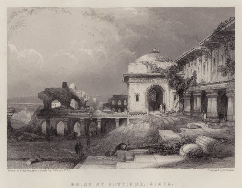 Ruines à Futtipur, Sikra - David (after) Roberts