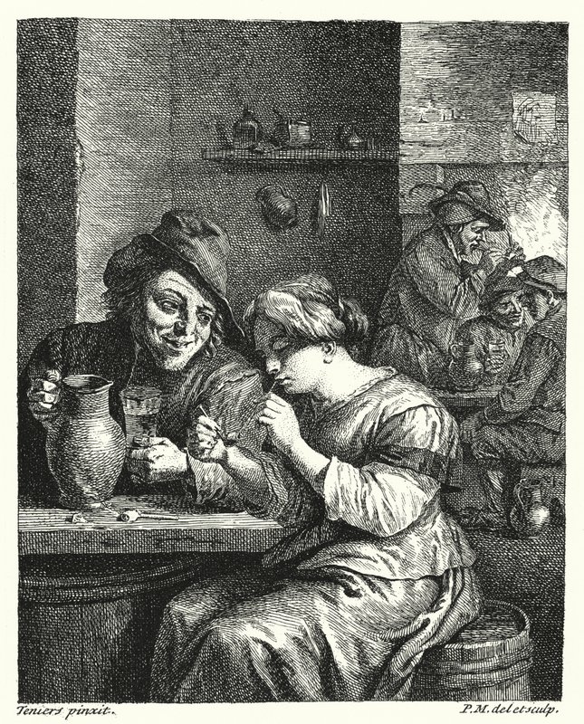 La femme qui fume - David the Younger (after) Teniers
