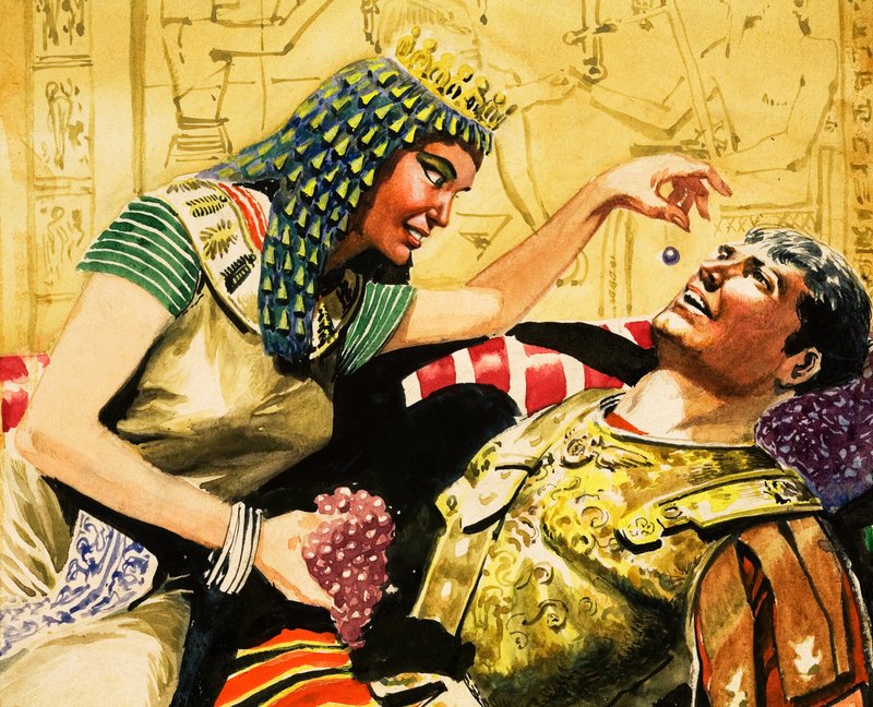 Cléopâtre et Marc-Antoine (gouache sur papier) - Don Lawrence