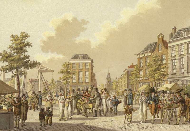 Marché aux fleurs, Rotterdam, 1807 - Dutch School