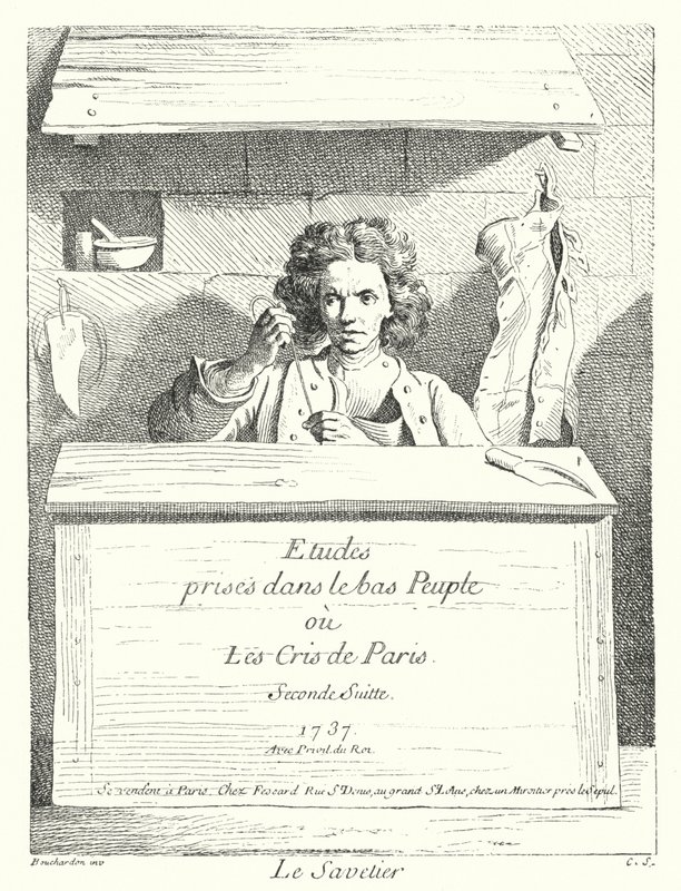 Le Cordonnier (gravure) - Edmé (after) Bouchardon