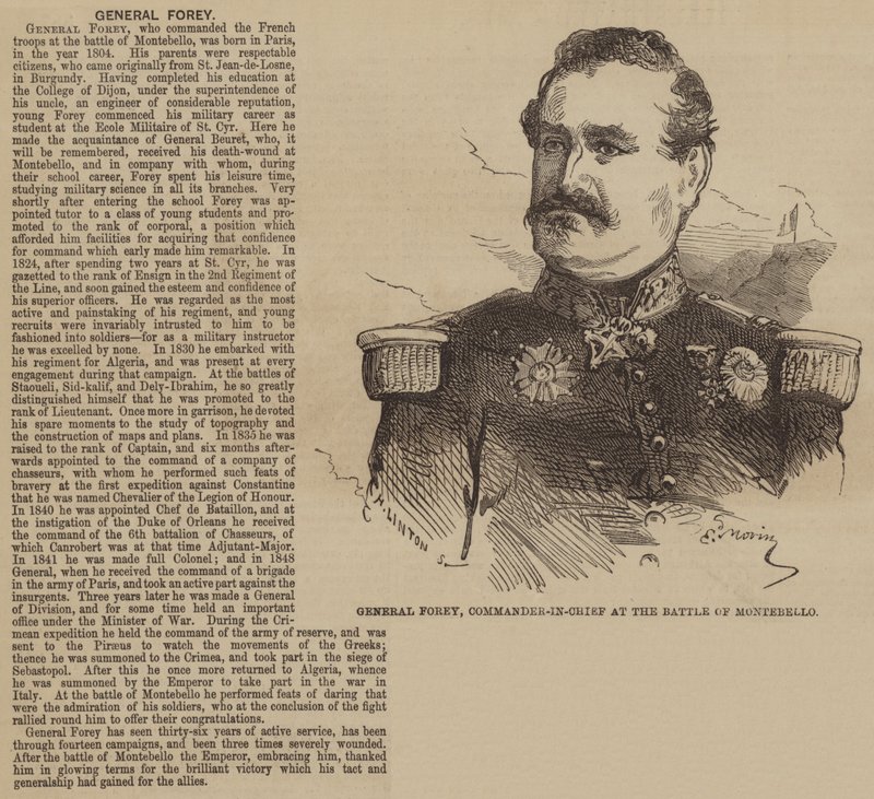 Le général Forey, commandant en chef à la bataille de Montebello - Edmond Morin