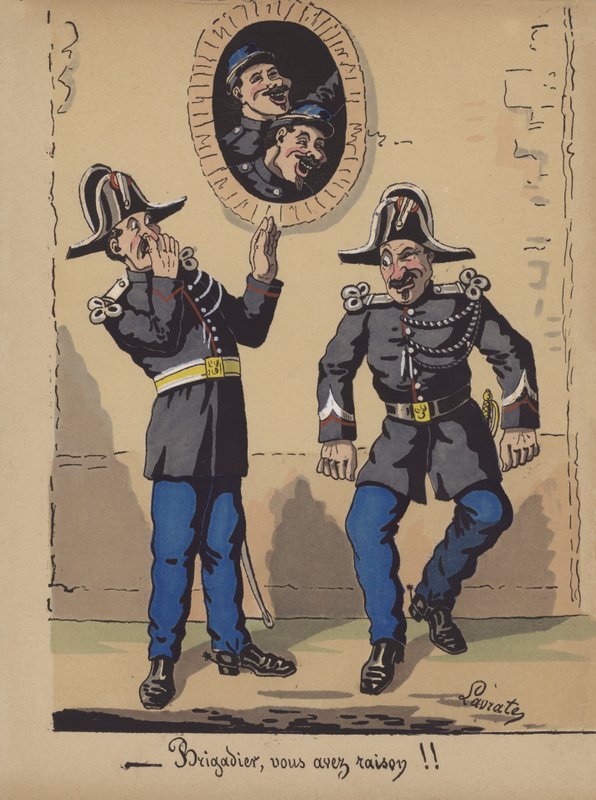 Brigadier, vous avez raison !! (lithographie en couleur) - Edmond Lavrate