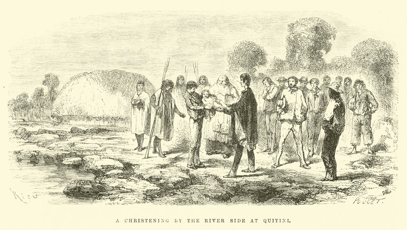 Un baptême au bord de la rivière à Quitini - Edouard Riou