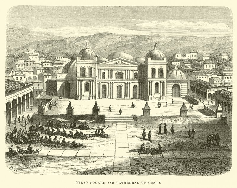 Grande Place et Cathédrale de Cuzco - Edouard Riou