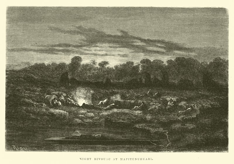 Bivouac nocturne à Mapitunuhuari - Edouard Riou