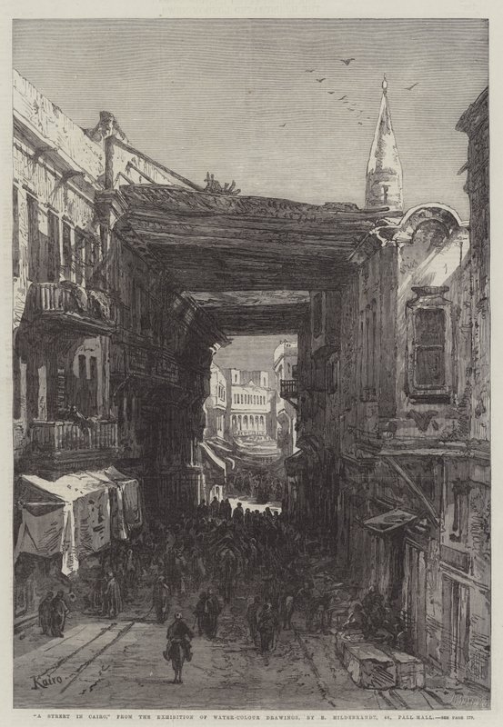 Une rue au Caire - Eduard Hildebrandt