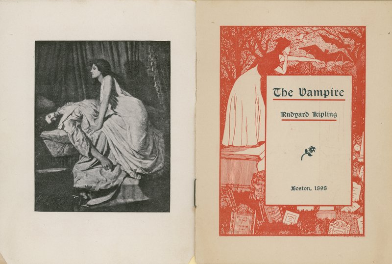 Frontispice et page de titre pour Le Vampire de Rudyard Kipling - Edward Burne Jones