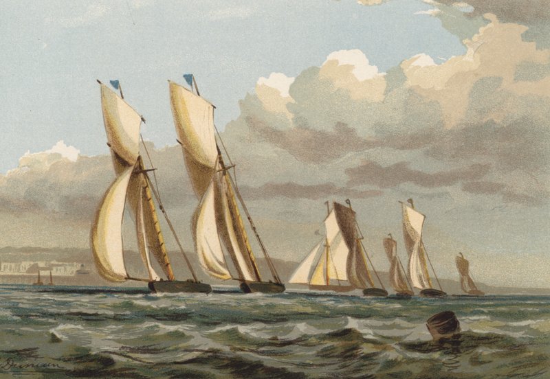 Course de yachts au large de Ryde, île de Wight - Edward after Duncan
