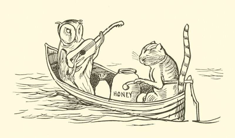 Le hibou et le chaton (gravure) - Edward Lear