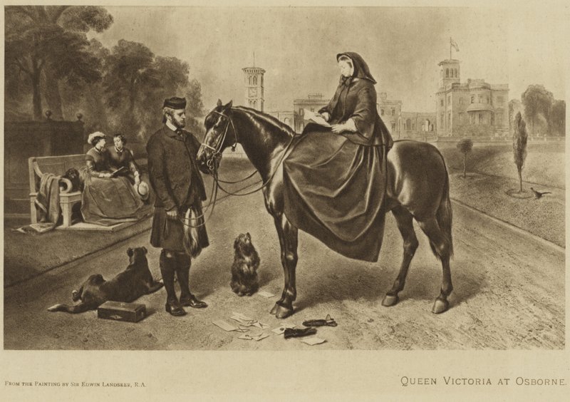 La reine Victoria assise sur un cheval à Osborne - Edwin Landseer
