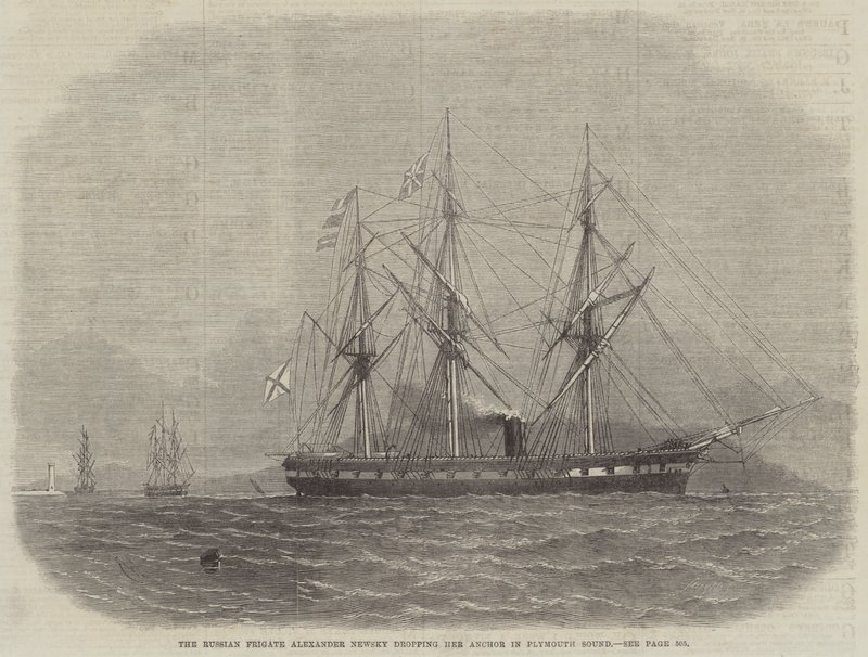 La frégate russe Alexander Newsky jetant l